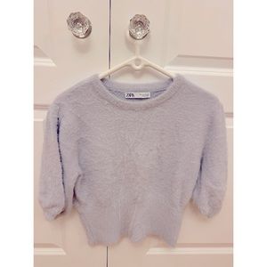 ZARA Blue Fluffy Sweater